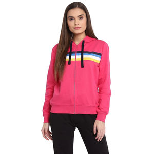 Temporada de invierno Sudaderas con capucha personalizadas para mujer Nuevo diseño elegante Sudaderas con capucha a rayas de moda para mujer y sudadera con cierre de cremallera - Product Image 4