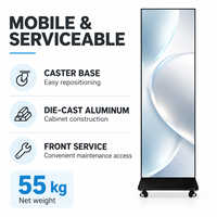 Écran publicitaire LED portable P1.25 P1.53 P1.86 P2.5 pliable sur pied avec roulettes