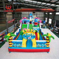 Aire de jeux gonflable sur le thème de l'espace de qualité commerciale avec toboggans, château gonflable pour enfants pour événements en plein air