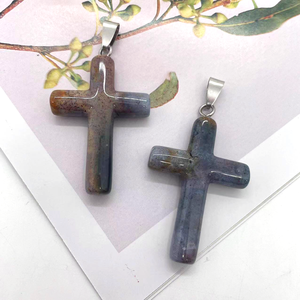 Nuevas llegadas Cristales Piedras curativas <span class=keywords><strong>Cuarzo</strong></span> Rosa <span class=keywords><strong>Aventurina</strong></span> Cruz tallada Colgante - Product Image 3