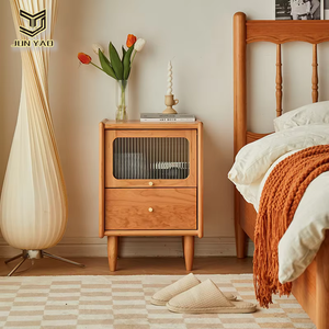 Scandinavian Modern Mini Bedroom Side Cabinet Solid Japanese Cherry Oak <strong>Bedside</strong> <strong>Table</strong> Storage for Small Spaces Home Furniture - Product Image 5