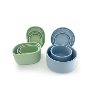 New Silicone Gel Food Storage Container Square <b>Compartments</b> Heat Preservation Solid Color for Fruits Microwaving <b>Lunch</b> <b>Boxes</b> - Product Image 5