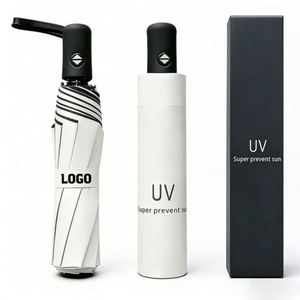 Wholesale Promo Business Gift 3 Folding Sun Rain Water-<b>Repellent</b> Custom Logo 3-Folding <b>Umbrella</b> With Uv Protection - Product Image 1