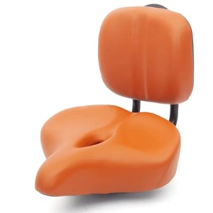 Siège de vélo en cuir large, épais et très élastique, détachable et intégré, avec support dorsal pour vélo électrique - Product Image 1