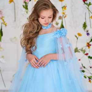 HIPPO KIDSガールズパーティードレス2024フラワーネックレスプリンセスドレスとのパーティーのための<span class=keywords><strong>10</strong></span>歳の女の子のドレス - Product Image 2