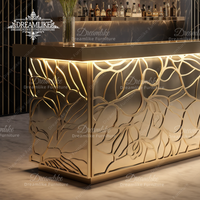 Comptoir de tables de bar en acier inoxydable haut de gamme moderne de luxe sur mesure pour la maison Mobilier commercial extérieur pour restaurant Discothèque