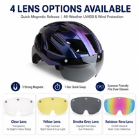 Casque de vélo OEM ODM avec coque PC moulée en interne, corps en EPS, 255g, 21 aérations, avec lentille magnétique pour adultes