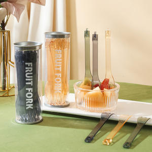 Ensemble de fourchettes à fruits créatives, 1 à 20 pièces, fourchettes à dessert rondes de couleur unie, pour fête d'anniversaire, vaisselle pour enfants - Product Image 4