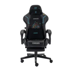 럭셔리 새로운 디자인 안락 의자 PC 레이싱 게임 의자 발판이있는 게임 사무실 의자