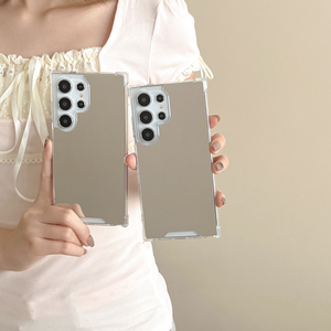 Phổ Biến Mát Vẻ Đẹp Bạc Gương Chống Sốc Bảo Vệ Điện Thoại Trường Hợp Đối Với Samsung <span class=keywords><strong>Galaxy</strong></span> S22 S23 Siêu S24 Cộng Với A52 Phụ Kiện - Product Image 1