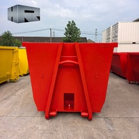 Nouveau conteneur de chantier de 15 yards, bac à déchets robuste en acier doux, bac de recyclage de déchets solides avec garantie galvanisée d'un an