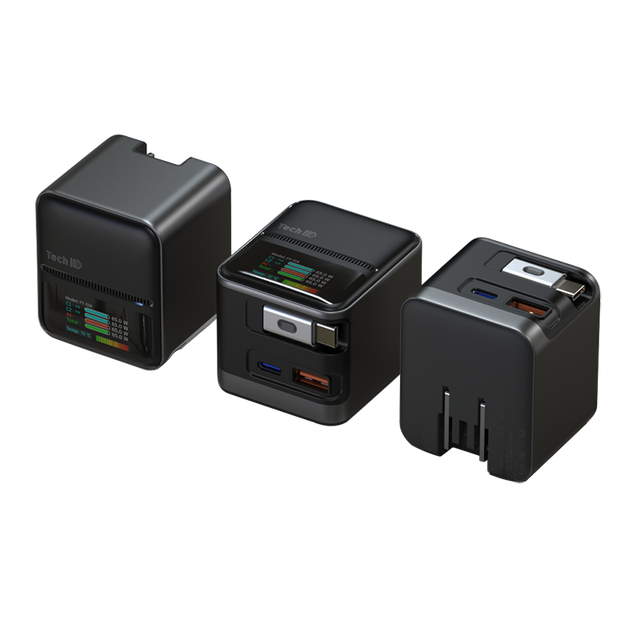 Portable Laptop Charger Real-time Color Display 65W GaN Fast Charger with Display & Travel Adapter GaN 65W with Screen
