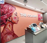 Étagère de présentation de cosmétiques coréens en bois rose personnalisée, avec éclairage LED, étagères pour soins de la peau, durable, de haute qualité, marque Meishi, multi-marques