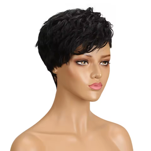 Perruque <span class=keywords><strong>cheveux</strong></span> naturels <span class=keywords><strong>ondulés</strong></span> Perruques de <span class=keywords><strong>cheveux</strong></span> humains bon marché <span class=keywords><strong>pour</strong></span> <span class=keywords><strong>femme</strong></span> noire Perruque brésilienne <span class=keywords><strong>courte</strong></span> <span class=keywords><strong>coupe</strong></span> Pixie <span class=keywords><strong>Cheveux</strong></span> humains - Product Image 3
