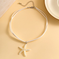 Chaînes de fil de bohême avec grand pendentif étoile de mer collier pour femmes à la mode y2k collier de plage 2025 accessoires de cou bijoux de mode