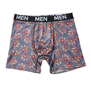 Calzoncillos bóxer de hombre de tiro medio, estampados, de seda de leche, transpirables, cómodos, con cintura con letras y logo, pierna larga, de poliéster - Product Image 1