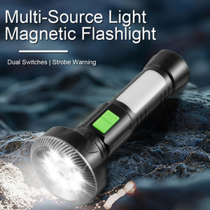 Lampe torche LED magnétique avec affichage de la puissance, double interrupteur, 11 modes, rechargeable, étanche, lampe de travail pour le <span class=keywords><strong>camping</strong></span>, la réparation automobile - Product Image 1