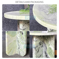 Table en marbre naturel Table d'appoint en marbre vert à dessus rond de luxe pour salon chambre à coucher Calacatta Viola Table basse à socle en marbre
