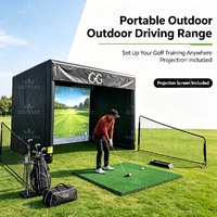 Simulador de Golf Inflable Hermético Personalizado, Jaula de Práctica de Golf con Pantalla de Impacto de Proyección, para Práctica en Interiores y Exteriores
