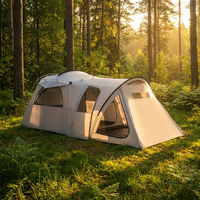 Tente tunnel de luxe 8 personnes 4 sections, grande tente de camping familiale, imperméable 5000 mm, coupe-vent, pour le glamping en Europe et aux États-Unis, pour l'extérieur