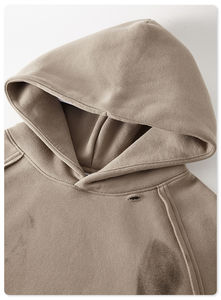 TKAN750 personnalisé hommes lavé en détresse à capuche coton polaire blanc haute qualité pull lavé à l'acide Vintage à capuche hommes vêtements - Product Image 3