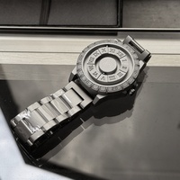Nouvelle montre à Quartz Ultra Roulette de technologie noire de concepteur de vente chaude pour les hommes femmes nouveau Concept verre magnétique créatif d'alliage