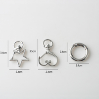 Zhubi 24MM coeur porte-clés fermoirs en alliage de Zinc or argent couleur fermoirs de retenue connecteurs breloques bijoux à bricoler soi-même accessoires