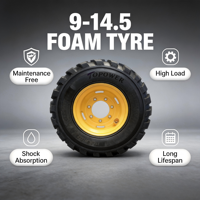9-14.5 PU Foam Filled Tyre High Load Shock Absorbing Rubber Tire for Factory Sweeper Warehouse Transfer Cart