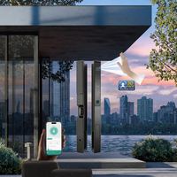 Serrure de porte intelligente en verre pour extérieur, étanche, avec reconnaissance faciale 3D, application Tuya, pour portes en aluminium et en acier inoxydable