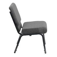 Vente en gros de chaises d'église modernes et bon marché en métal à pieds théâtre usagées Cadeira Para Igreja rembourrées en tissu gris