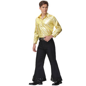 Traje de discoteca para adultos al por mayor, traje para hombre Retro dorado de los años 70, disfraz de Cosplay, disfraz de Halloween para hombre - Product Image 3