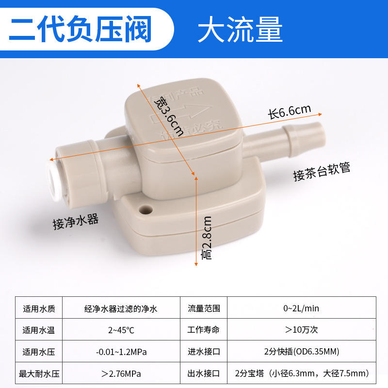 Valve à pression négative de deuxième génération Nanyang à grand débit