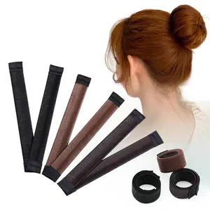 Penjualan populer alat rambut kepang Styling Wig sintetis ajaib donat rol rambut Styling wanita pemegang roti