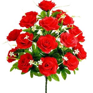 Fleur artificielle à 18 têtes, rose princesse à <span class=keywords><strong>tige</strong></span> haute, décoration d'intérieur haut de gamme pour salon, fleur sur pied - Product Image 4