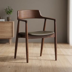 Arm Chair Walnut Dining Room Chairs Solid Wooden Wholesale Restaurant Nordic Modern Luxury Wholesaler Low Cost for Dining Table - Product Image 2