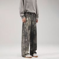 Pantalones Vaqueros Holgados Personalizados para Hombre, Estilo Urbano Vintage, Unisex, de Pierna Ancha, con Estampado Digital 3D, Casuales de Alta Calidad