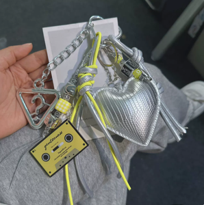 Colgante de cuerda tejida con estrella colgante de la serie color plata al por mayor, pequeño dije deslizante para bolso, regalo personalizado, colgante encantador - Product Image 1