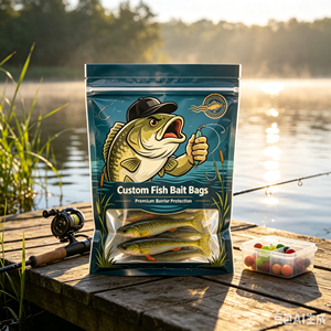 Sac de rangement pour leurres de pêche imprimé sur mesure, pochette en plastique résistante à l'humidité à trois soudures latérales, logo personnalisé, fournitures de pêche en plein air, usine OEM - Product Image 2