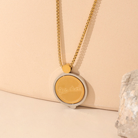 Collier simple à maillons en O en acier inoxydable plaqué or avec pendentif cœur, bijoux en cristal pour femme, colliers ras-du-cou tendance, cadeau