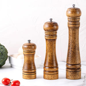 Moulin à sel et à poivre en bois écologique rechargeable, manuel, 5 pouces, 8 pouces, 10 pouces, réglage de la grosseur, Mr Right ZX0086 - Product Image 1