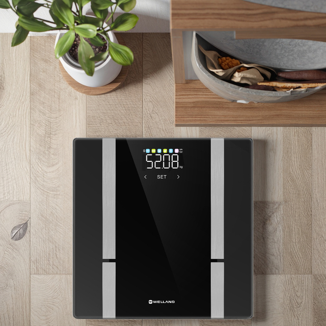 Welland Custom Bioimpedance Digital LED Body Fat Scale with Weight Measuring BMI Function OEM/ODM Supported