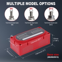 Barre omnibus en cuivre 300A à 4 bornes, bloc de distribution d'énergie robuste M6/M8/M10 avec borne en laiton, indice de protection IP67 pour extérieur