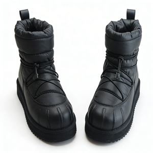 أحذية شتوية نسائية مقاومة للماء من إنتاج المصنع مباشرة، أحذية ثلج دافئة مبطنة بالريش - Product Image 1