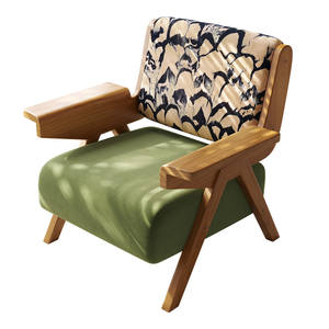 كرسي أريكة خشبي فردي بتصميم من العصور الوسطى، سهل التجميع، أثاث منزلي عتيق لغرفة المعيشة والشرفة - Product Image 5