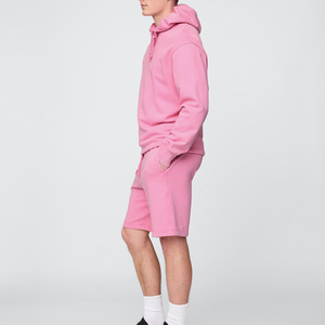 ชุดฮู้ดดี้และกางเกงขาสั้นผู้ชายสีพื้นระบายอากาศได้ดี สไตล์สตรีทแวร์สำหรับฤดูใบไม้ร่วง ผ้าโพลีเอสเตอร์/คอตตอนคุณภาพสูง ปรับแต่งได้ - Product Image 5