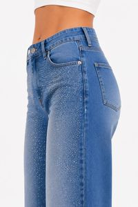 Jeans a Vita Alta e Gamba Larga con Stampa Glitterata, Vestibilità Comoda, Lunghezza Intera, in Cotone Stonewashed, Stile Casual - Product Image 4