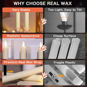 Bougies <span class=keywords><strong>LED</strong></span> coniques rechargeables à flamme vacillante 3D avec télécommande, station de charge, certifiées CE/RoHS, en cire véritable pour les détaillants (vente en gros) - Product Image 5