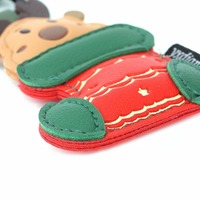 Porte-clés en cuir Père Noël Elk Cadeau de Noël Chaussettes Drôle Mode Sac Accessoires Porte-clés Charmes Élégant Sac en cuir de Noël Charme