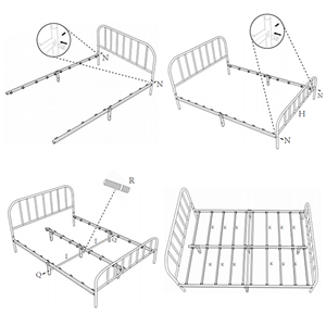 Cadre de <span class=keywords><strong>lit</strong></span> King Size en métal et fer, base de <span class=keywords><strong>lit</strong></span> King Size en acier - Product Image 4