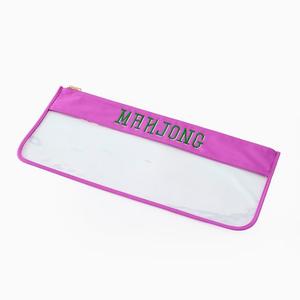Juego de Mahjong Americano de Lujo Moderno, con Estuche Plano Portátil de PVC con Cierre, Fichas Lila MAHJ Club, Grandes, Transparentes e Impermeables - Product Image 6